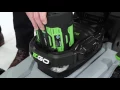 How to install and remove the battery packs for the EGO Power 21 Mowers