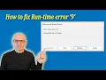 VBA Run-Time Error 9 Subscript out of range - How to Fix it