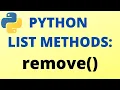 Python remove List Method TUTORIAL