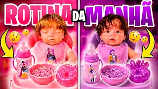 ROTINA DA MANHÃ DAS BEBÊS REBORN DE SILICONE SÓLIDO GUERREIRAS DO K-POP *Jade e Mavi na Creche!