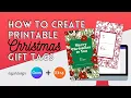 How To Create Printable Christmas Gift Tags in Canva To SELL on ETSY kayo esign