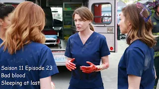 greys anatomy s11e23 bad blood sleeping at last