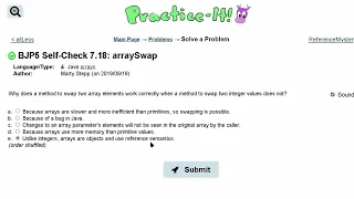 Java Practice It Self-Check 7 18 arraySwap arrays syntax array basics