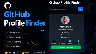 GitHub Profile Finder Project JavaScript OOP Project with API Full Tutorial