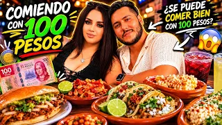 RETO COMIENDO CON 100 PESOS LO LOGRAMOS!? 