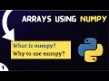 Arrays using Numpy What is numpy Why to use numpy The Coding Tuition