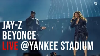 jay z brings out beyonc for can t knock the hustle jay z 30 yankee stadium concert