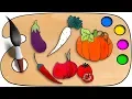 How to draw and colour Vegetables Coloring pages watercolor tutorial Coloring book