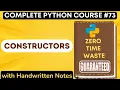 Constructors in Python with Notes Python Tutorial -