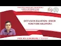 Diffusion equation Error function solution I