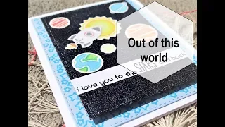 space themed card lawn fawn out of this world