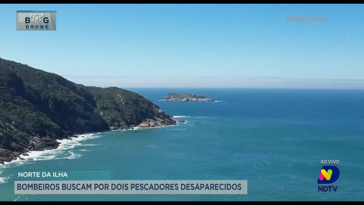 Bombeiros fazem buscas de pescadores desaparecidos, em Florianópolis