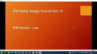 nested loop in php Bangla tutorial 2022