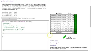 Codingbat - alarmClock Java