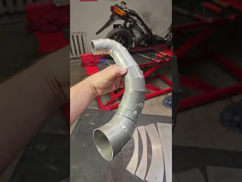 Aluminum 2-stroke exhaust pipe! Full build on my channel! #2stroke #hondadio #custom #scootertuning