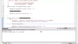 HOW CAN I DELAY A JAVA PROGRAM FOR FEW SECONDS