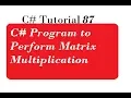 C Program to Perform Matrix Multiplication