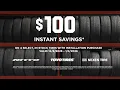 100 Instant Savings On Top Tire Brands - Ends 26