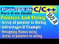 Array of pointer to string pointer and string in in hindi urdu part-11