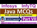 InfyTQ Java MCQs Java MCQs for InfyTQ 2023 Java MCQs Solution Explanation Part-7