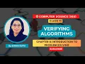CBSE Computer Science 083 Verifying Algorithm Chapter 4 Class11 Introduction to Problem Solving