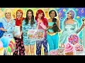 DISNEY PRINCESS PAJAMA PARTY Candyland Frozen Elsa and Anna Belle Ariel Jasmine and Maleficent