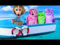 Download Lagu Monkey Baby Bon Bon Rescues Kittens and Swims with Ducklings in the Pool