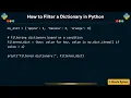 How to Filter a Dictionary in Python