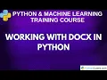 Work with Docx in Python Python Tutorial 2025