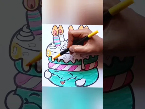 #cake 🎂😍# #colouringfun #drawing #drawing4kids #viralshorts