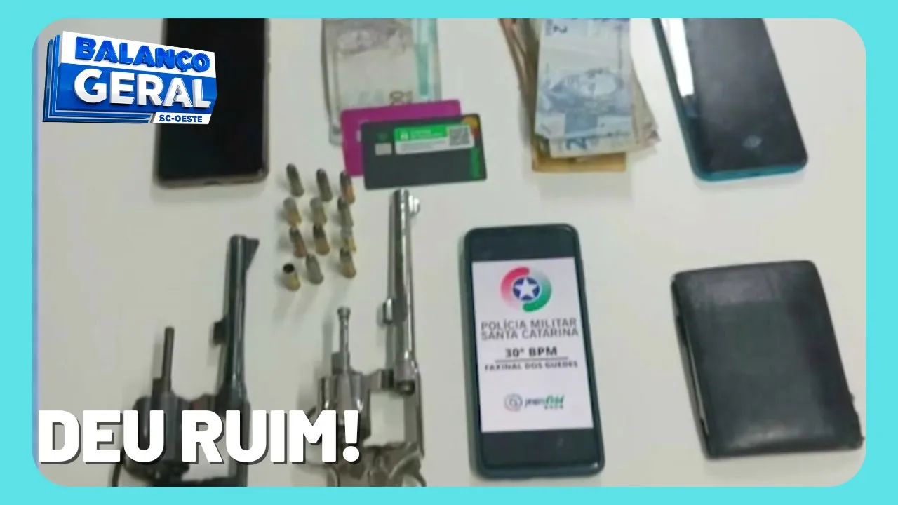 Roubo em Caçador acaba em perseguição e com trio preso em Faxinal dos Guedes