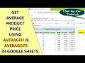 AVERAGEIF Google Sheets AVERAGEIFS Google Sheets Google Sheets Functions