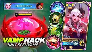 100 must try alice build immortal vampire meta is back mlbb 2026