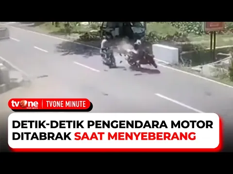 Terekam CCTV Dua Motor Bertabrakan di Temanggung, Satu Motor Terbakar
