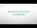 Final Exams Creating a Study Schedule