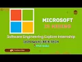 Microsoft Hiring Software Engineering Explore Intern 2028 Batch Bengaluru 1 Lakh Month
