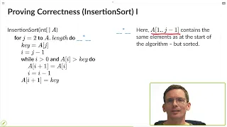 InsertionSort and Loop Invariant Proofs