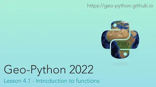 Geo-Python 2022 Lesson 4 1 - Introduction to functions