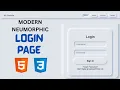 Modern Neumorphic Login Page with Navigation Bar HTML CSS Tutorial