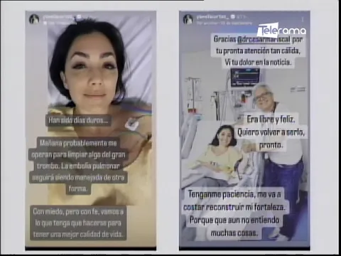 Pamela Cortés hospitalizada por trombosis venosa profunda