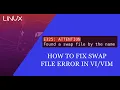 How To Fix Swap File Error When Using Vim or Vi on Linux