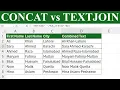 CONCATENATE vs CONCAT vs TEXTJOIN in Excel Join Text from Multiple Cells