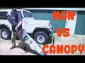 Man vs Canopy Testing the Harbor Freight CoverPro 10x10 Slang Leg Pop Up Canopy