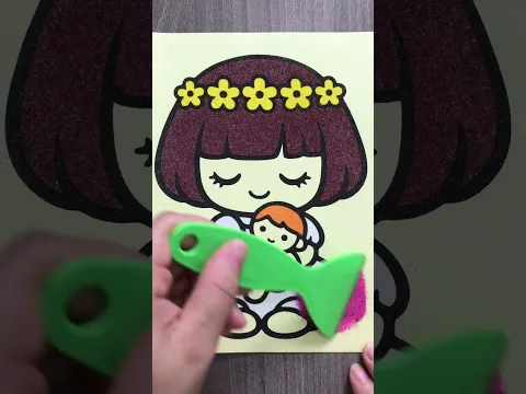 Sand painting cute doll #sandpainting #doll