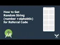 Random String Generate in Android Studio Java