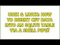 Unix Linux How to insert CSV data into an SQLite table via a shell pipe