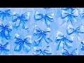 Blue Coquette Ribbons Aesthetic Background Wallpaper Screensaver Coquette bow Frame TV art