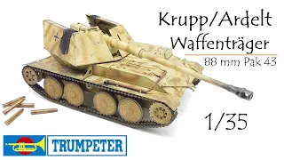 krupp ardelt waffentr ger mit 88mm pak 43 1 35 trumpeter completely built komplett gebaut