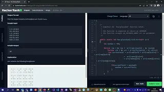 C 2D Arrays Hacker rank hour glass challenge solution