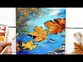 Download Lagu ✨''Welcome Autumn'' 🍁🍂Paint Floating Autumn leaves with me / Step by step Easy Technique